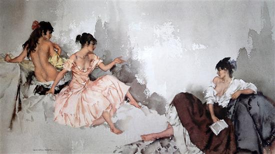 Sir William Russell Flint print (1880-1969) Three girls(-)